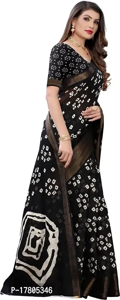 Women Stylish Cotton Silk Printed Saree with Blouse piece-thumb3