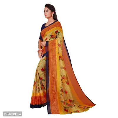 Elegant Georgette Printed Women Saree with Blouse piece-thumb2