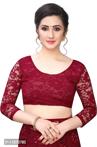 Stylish Fancy Net Saree With Blouse Piece For Women Pack Of 1-thumb5