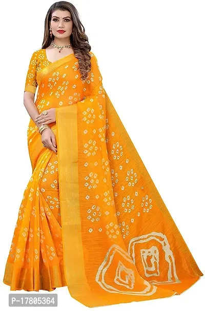 Women Stylish Cotton Silk Printed Saree with Blouse piece-thumb0