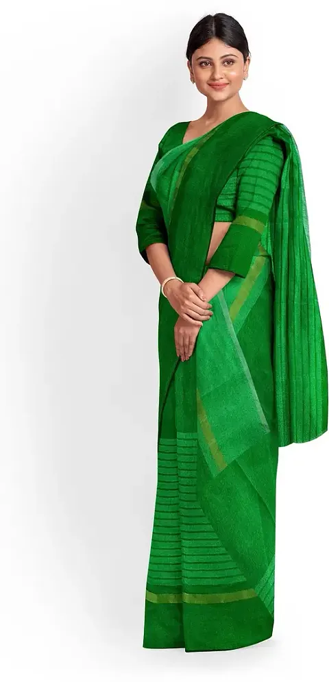 New In Cotton Silk Saree with Blouse piece 