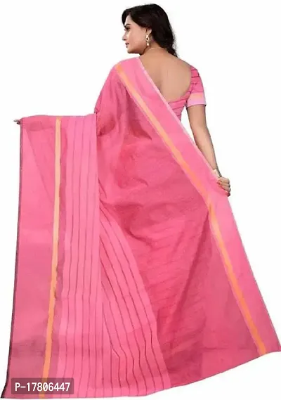 Women Stylish Cotton Silk Striped Saree with Blouse piece-thumb3