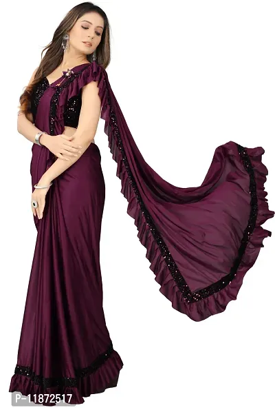 Stylish Fancy Lycra Saree With Blouse Piece For Women Pack Of 1-thumb4