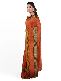 Stylish Orange Cotton Silk Solid Saree with Blouse piece For Women-thumb2