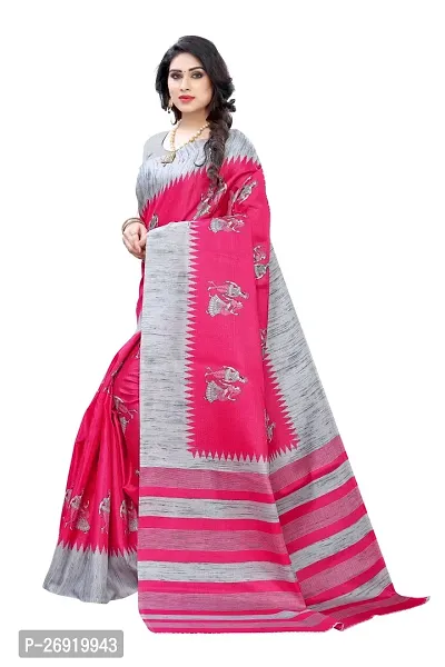 Elegant Art Silk Printed Women Saree with Blouse piece-thumb2