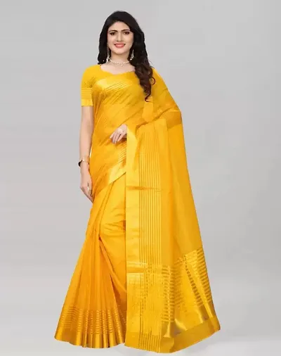 Fabulous Silk Zari Women Saree with Blouse piece