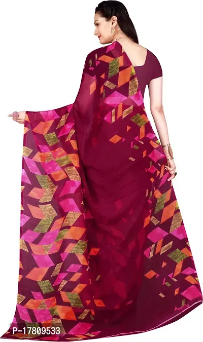 Women Stylish Georgette Printed Saree with Blouse piece-thumb2