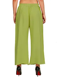 Stunning Green Crepe Solid Palazzo For Women-thumb2
