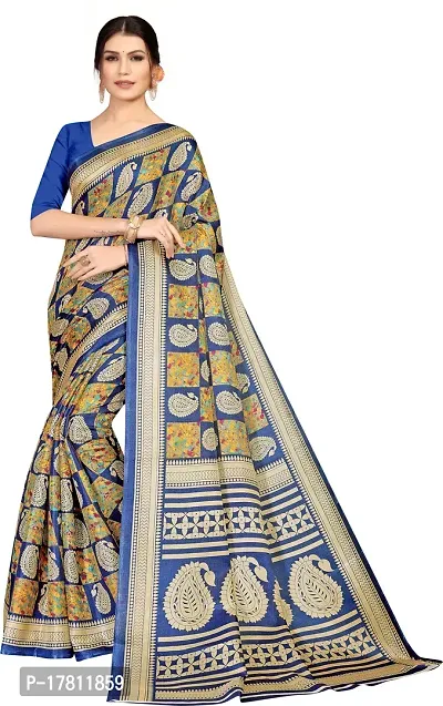 Women Stylish Georgette Printed Saree with Blouse piece-thumb0