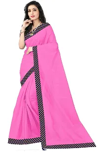 Women Stylish Cotton Silk Self Pattern Saree with Blouse piece-thumb1