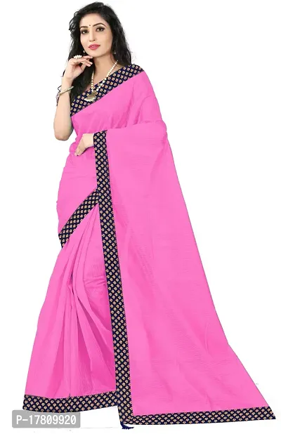 Women Stylish Cotton Silk Self Pattern Saree with Blouse piece-thumb2