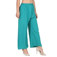 Stunning Green Crepe Solid Palazzo For Women-thumb4