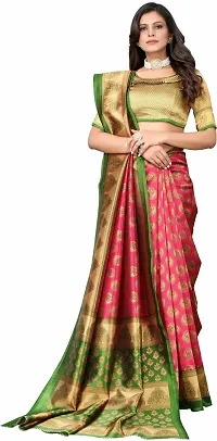 Women Stylish Net Printed Saree with Blouse piece-thumb1