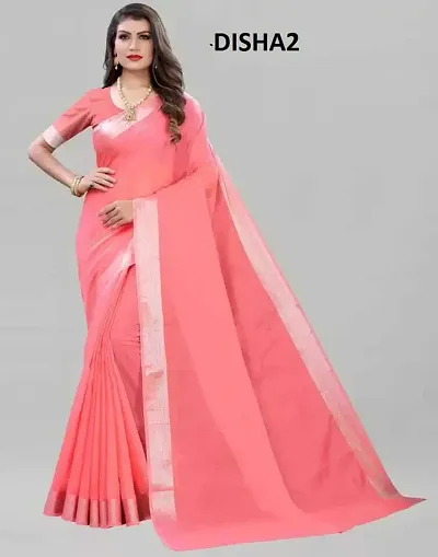 Best Selling Cotton Blend Saree with Blouse piece 