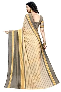 Elegant Cotton Silk Self Pattern Women Saree with Blouse piece-thumb1