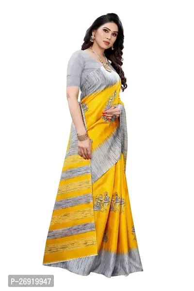 Elegant Art Silk Printed Women Saree with Blouse piece-thumb3