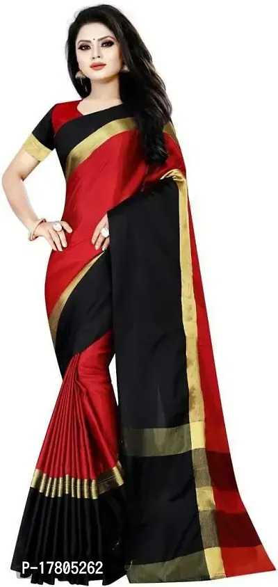 Women Stylish Art Silk Printed Saree with Blouse piece-thumb2