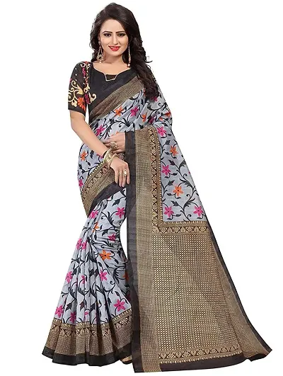 New In Cotton Silk Saree with Blouse piece 