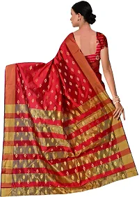 Women Stylish Cotton Blend Striped Saree with Blouse piece-thumb2