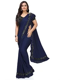 Stylish Net Solid Saree With Blouse Piece For Women-thumb4