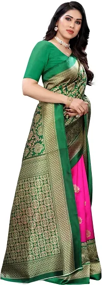 Stylish Fancy Cotton Silk Saree With Blouse Piece For Women Pack Of 1-thumb2