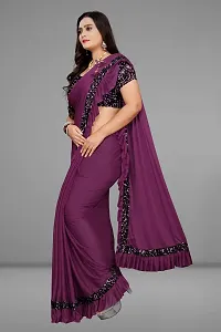 Stylish Fancy Lycra Saree With Blouse Piece For Women Pack Of 1-thumb2