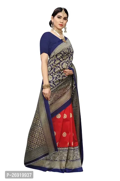 Elegant Art Silk Jacquard Women Saree with Blouse piece-thumb3