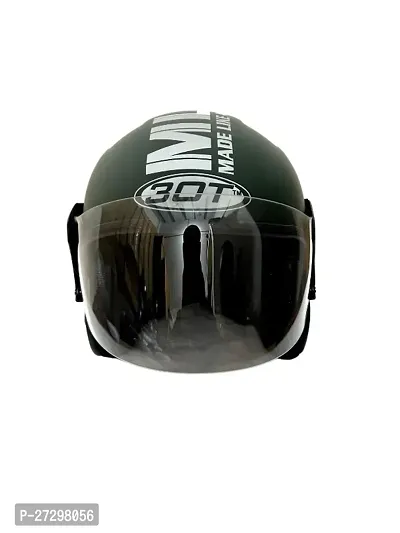 New Matt Finish Open Face Helmet For Men And Women With Clear Visor-thumb0