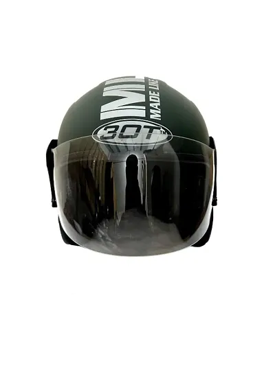 New Matt Finish Open Face Helmet For Men And Women With Clear Visor