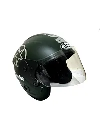 New Matt Finish Open Face Helmet For Men And Women With Clear Visor-thumb1