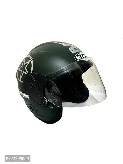 New Matt Finish Open Face Helmet For Men And Women With Clear Visor-thumb2