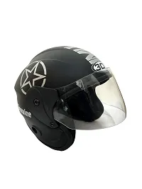 New Matt Finish Open Face Helmet For Men And Women With Clear Visor-thumb2