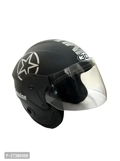 New Matt Finish Open Face Helmet For Men And Women With Clear Visor-thumb3