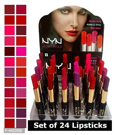 Long Lasting Matte Rich Colour Professional 24 Shades Lipstick Multicolour