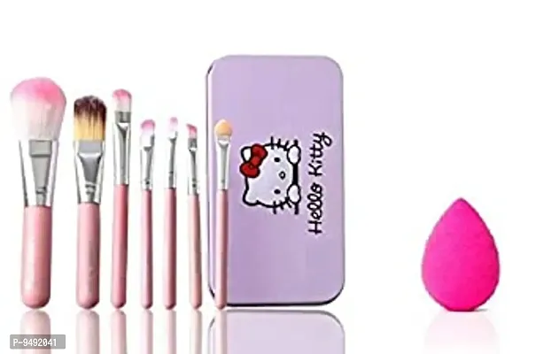 Hello Kitty Makeup Brush with Puff-thumb0