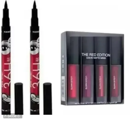 Liquid Lipstick Combo Pack with 2 eyeliner