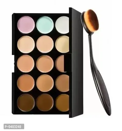 5 Colors Natural Contour Face Cream Makeup Concealer Palette with makeup brush-thumb0