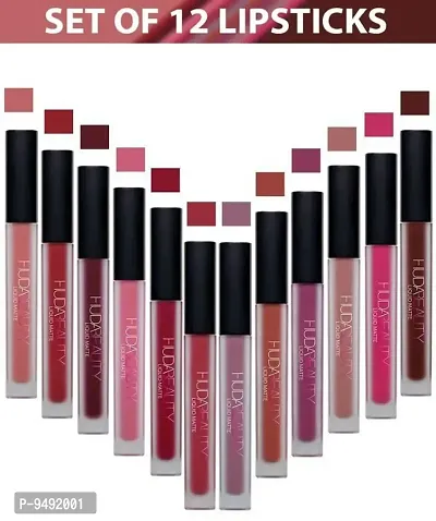 Matte Beauty Liquid Lipstick Set of 12 Pcs Multicolor Lipsticks for Women