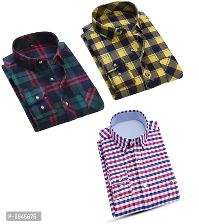 Multicoloured Cotton Blend Casual Shirts For Men