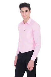 Classic Cotton Blend Solid Casual Shirts for Men(Pink)-thumb1