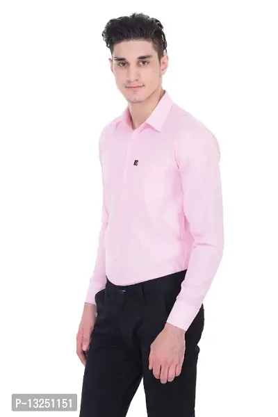 Classic Cotton Blend Solid Casual Shirts for Men(Pink)-thumb2