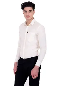 Classic Cotton Blend Solid Casual Shirts for Men(White)-thumb1