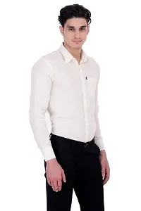 Classic Cotton Blend Solid Casual Shirts for Men(White)-thumb2