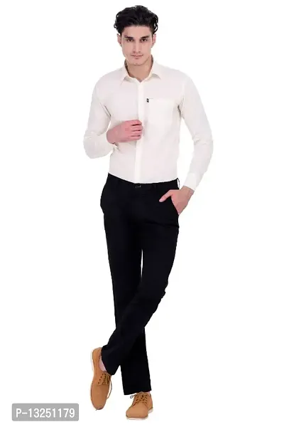 Classic Cotton Blend Solid Casual Shirts for Men(White)-thumb4