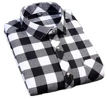 Black Cotton Blend Checked Casual Shirts For Men-thumb2