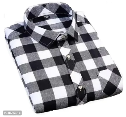 Black Cotton Blend Checked Casual Shirts For Men-thumb3