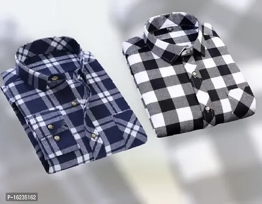 Multicoloured Cotton Blend Checked Casual Shirts For Men