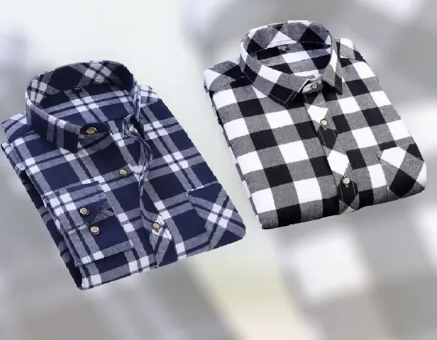 Men Combo Blend Checked Regular Fit Casual Shirt