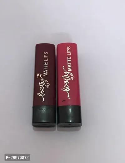 Red And Pink Natural Beauty Matte Lipstick, Pack Of 2-thumb3