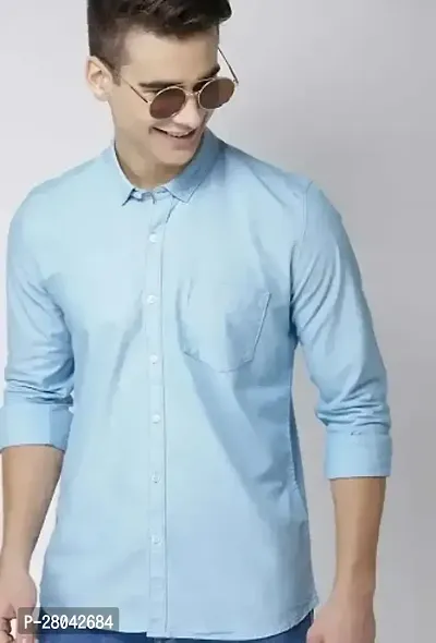 Blue Cotton Solid Casual Shirts For Men Pack Of 1-thumb3